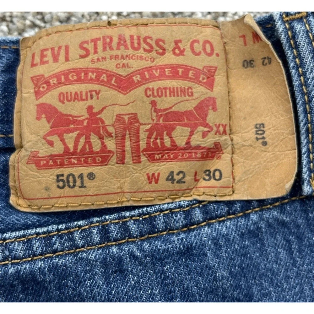 Levis 501 XX Jeans Mens‎ 42x30 Blue Original Stonewash 100% Cotton Made in Egypt